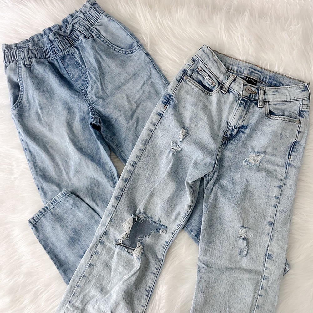 Bundle Distressed Jeans & High Waist Jogger Jeans